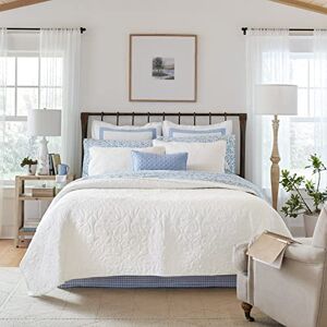 Laura Ashley Quilt Set-100, Reversible, All Season Bedding with Matching Sham(s), Pre-Washed for Added Softness, Cotton, White, Queen Laura Ashley Quilt Set-100, Reversible, All Season Bedding with Matching Sham(s), Pre-Washed for Added Softness, Cotton, White, Queen