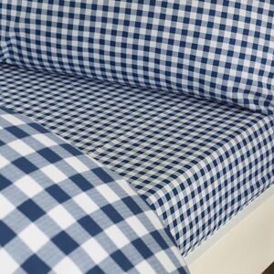 Catherine Lansfield Bamford Gingham Check Super King Fitted Sheet Navy Blue Catherine Lansfield Bamford Gingham Check Super King Fitted Sheet Navy Blue