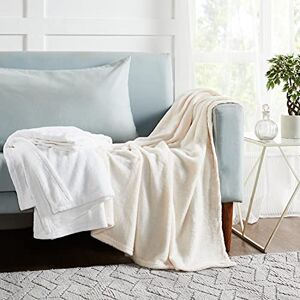 Penguin Home Set of 2 Cream & Silver Flannel Blankets - Blanket Penguin Home Set of 2 Cream & Silver Flannel Blankets - Blanket