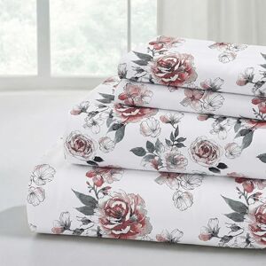 Modern Threads Rose Bloom Microfiber Sheets - Bed Set Modern Threads Rose Bloom Microfiber Sheets - Bed Set