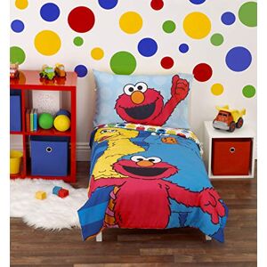 Sesame Street Best Friends Blue, Red, Yellow 4Piece Toddler Bed Set Comforter, Fitted Bottom Sheet, Flat Top Sheet, Reversible Pillowcase, Blue, Red, Yellow, Green Sesame Street Best Friends Blue, Red, Yellow 4Piece Toddler Bed Set Comforter, Fitted Bottom Sheet, Flat Top Sheet, Reversible Pillowcase, Blue, Red, Yellow, Green