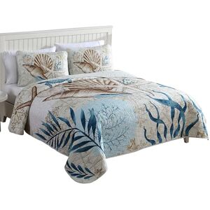 CARIBBEAN JOE Coastal 3-Piece Quilt Set, King, Blue Sea Turtle CARIBBEAN JOE Coastal 3-Piece Quilt Set, King, Blue Sea Turtle