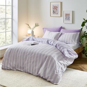Sassy B Bedding Stripe Tease Reversible Double Duvet Cover Set with Pillowcases Lilac Sassy B Bedding Stripe Tease Reversible Double Duvet Cover Set with Pillowcases Lilac