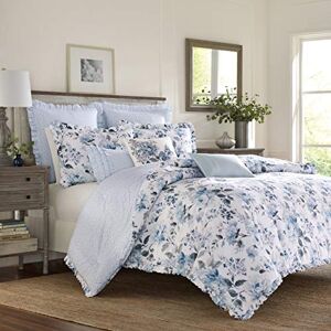 Laura Ashley Home Twin Duvet Cover Set, Reversible Cotton Bedding with Matching Sham, Lightweight Home Decor for All Seasons (Chloe Blue, Twin) Laura Ashley Home Twin Duvet Cover Set, Reversible Cotton Bedding with Matching Sham, Lightweight Home Decor for All Seasons (Chloe Blue, Twin)