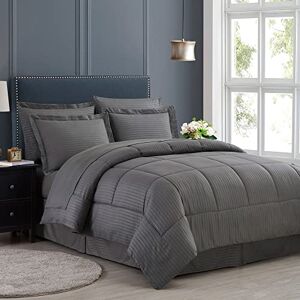 Sweet Home Collection King Bedding Set - Microfiber, Dobby Gray Sweet Home Collection King Bedding Set - Microfiber, Dobby Gray