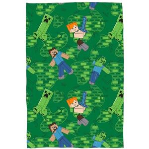 Character World Minecraft Official Fleece Blanket by Super Soft Warm Blanket Level Design Perfect for Home, Bedroom, Sleepovers and Camping 100 x 150 cm Green Character World Minecraft Official Fleece Blanket by Super Soft Warm Blanket Level Design Perfect for Home, Bedroom, Sleepovers and Camping 100 x 150 cm Green