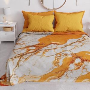 PETTI Artigiani Italiani - Double Bedspread Orange Marble - Bed Linen PETTI Artigiani Italiani - Double Bedspread Orange Marble - Bed Linen