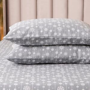 Elegant Comfort Ultra Soft 4-Piece 100% Turkish Cotton Flannel Sheet Set Holiday Christmas Flannel Sheets, Warm and Cozy Anti-Pill Premium Quality, Deep Pocket Fitted Sheet- Queen, Snowflake Gray Elegant Comfort Ultra Soft 4-Piece 100% Turkish Cotton Flannel Sheet Set Holiday Christmas Flannel Sheets, Warm and Cozy Anti-Pill Premium Quality, Deep Pocket Fitted Sheet- Queen, Snowflake Gray