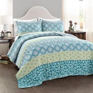 Lush Decor Bohemian Stripe Reversible Cotton Duvet Cover Set, Blue & Green, Full/Queen Lush Decor Bohemian Stripe Reversible Cotton Duvet Cover Set, Blue & Green, Full/Queen