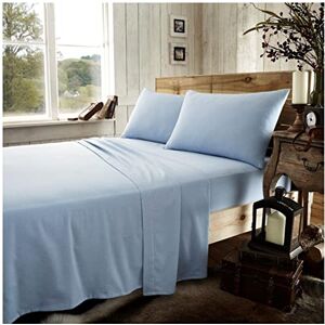 GC GAVENO CAVAILIA Premium Quality Plain Dyed Flannelette Flat Sheet, Luxury 100% Brushed Cotton Easy Care, Soft & Cosy Bed Linen, Blue, kingsize Bedsheet, King,424147 GC GAVENO CAVAILIA Premium Quality Plain Dyed Flannelette Flat Sheet, Luxury 100% Brushed Cotton Easy Care, Soft & Cosy Bed Linen, Blue, kingsize Bedsheet, King,424147