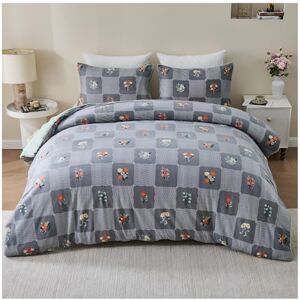 GC GAVENO CAVAILIA Checkered Pattern King Size Duvet Cover Set with Pillowcases Easy Care Reversible Floral Comforter Bedding Set, Super Soft Touch Polyester Long-Lasting Bed Linen, Charcoal GC GAVENO CAVAILIA Checkered Pattern King Size Duvet Cover Set with Pillowcases Easy Care Reversible Floral Comforter Bedding Set, Super Soft Touch Polyester Long-Lasting Bed Linen, Charcoal