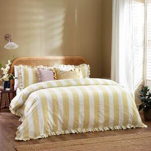 Wylder Birdie Stripe Duvet Cover Set – Reversible Ruffled Cotton Rich Striped Bedding (Butter Yellow King) Wylder Birdie Stripe Duvet Cover Set – Reversible Ruffled Cotton Rich Striped Bedding (Butter Yellow King)