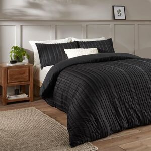 furn. Duvet Day Harrison Stripe Duvet Cover Set – Minimal Tufted Design with Soft-Touch Fabric and Easy-Care Finish (Black Super King) furn. Duvet Day Harrison Stripe Duvet Cover Set – Minimal Tufted Design with Soft-Touch Fabric and Easy-Care Finish (Black Super King)
