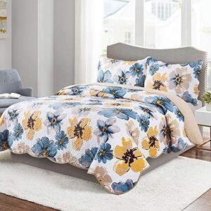 HoneiLife Quilt Set King Size 3 Piece Microfiber Quilts Reversible Bedspreads Patchwork Coverlets Floral Bedding Set All Season Quilts- Splash-Ink Painting HoneiLife Quilt Set King Size 3 Piece Microfiber Quilts Reversible Bedspreads Patchwork Coverlets Floral Bedding Set All Season Quilts- Splash-Ink Painting