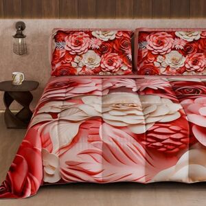 PETTI Artigiani Italiani Winter Quilt, Winter Duvet, Double Sided Quilt, Solid Colour and Digital Floral Print 05 3, 100% Microfibre, Made in Italy PETTI Artigiani Italiani Winter Quilt, Winter Duvet, Double Sided Quilt, Solid Colour and Digital Floral Print 05 3, 100% Microfibre, Made in Italy