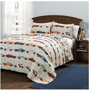 Lush Decor Race Cars 2 Piece Quilt Set, Blue/Orange, Twin Lush Decor Race Cars 2 Piece Quilt Set, Blue/Orange, Twin
