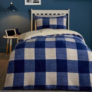 Bedlam Blue Check Teddy Fleece Duvet Cover Set – Single Size (140x200cm) – Reversible Cosy Flannelette Bedding – Soft Fleece Quilt Cover – Tartan Blue & White Winter Bedding – Warm & Washable Bedlam Blue Check Teddy Fleece Duvet Cover Set – Single Size (140x200cm) – Reversible Cosy Flannelette Bedding – Soft Fleece Quilt Cover – Tartan Blue & White Winter Bedding – Warm & Washable
