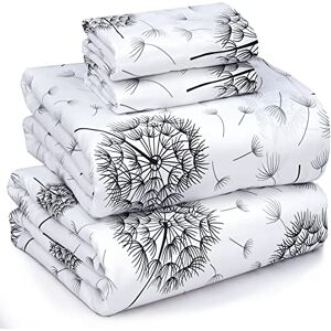 Ruvanti 100% Cotton Sheets Queen Size Set, 4 Pieces, Soft & Breathable Percale Weave Bedding, Deep Pocket 16", Hotel Standard, Crisp Cool Feeling, Durable, Perfect Floral Bed Sheet, Dandelion Ruvanti 100% Cotton Sheets Queen Size Set, 4 Pieces, Soft & Breathable Percale Weave Bedding, Deep Pocket 16", Hotel Standard, Crisp Cool Feeling, Durable, Perfect Floral Bed Sheet, Dandelion