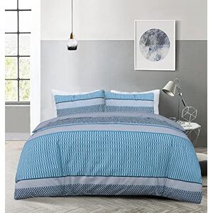 Sleepdown Stripe Geo Abstract Blue Grey Reversible Duvet Cover Quilt Pillow Cases Bedding Set Soft Easy Care Super King (220cm x 260cm) Sleepdown Stripe Geo Abstract Blue Grey Reversible Duvet Cover Quilt Pillow Cases Bedding Set Soft Easy Care Super King (220cm x 260cm)