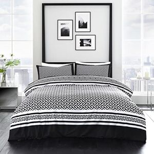 GC GAVENO CAVAILIA Geometric Duvet Cover Double, Reversible Bedding Sets, Warm & Cosy Printed Bed Covers, Black/White (684985) GC GAVENO CAVAILIA Geometric Duvet Cover Double, Reversible Bedding Sets, Warm & Cosy Printed Bed Covers, Black/White (684985)