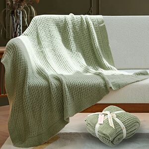Amélie Home Sage Green Knit Throw Blanket with Ruffled Fringe, Waffle Honeycomb Blanket Lightweight Soft Cozy Modern Farmhouse Knitted Throw Blankets for Couch Bed Sofa, 50'' x 60'' Amélie Home Sage Green Knit Throw Blanket with Ruffled Fringe, Waffle Honeycomb Blanket Lightweight Soft Cozy Modern Farmhouse Knitted Throw Blankets for Couch Bed Sofa, 50'' x 60''
