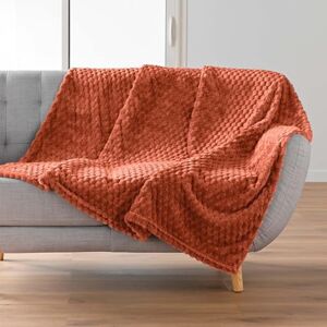 Douceur d'Intérieur , 125 x 150 cm Mini Frosty Terracotta Flannel Relief Blanket Plain Douceur d'Intérieur , 125 x 150 cm Mini Frosty Terracotta Flannel Relief Blanket Plain