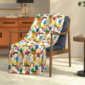 Franco Collectibles Peanuts Snoopy & Pals Bedding Super Soft Cozy Throw, 46 in x 60 in, (100% Officially Licensed Product) Franco Collectibles Peanuts Snoopy & Pals Bedding Super Soft Cozy Throw, 46 in x 60 in, (100% Officially Licensed Product)
