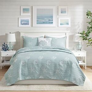 Harbor House All Season Coastal Blue Cotton Queen Coverlet - Bedspread Harbor House All Season Coastal Blue Cotton Queen Coverlet - Bedspread