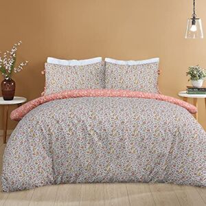 Sleepdown Ditsy Flowers Multi Orange White Reverse Soft Easy Care Duvet Cover Quilt Bedding Set Pillowcase with Ties Single (135cm x 200cm) Sleepdown Ditsy Flowers Multi Orange White Reverse Soft Easy Care Duvet Cover Quilt Bedding Set Pillowcase with Ties Single (135cm x 200cm)