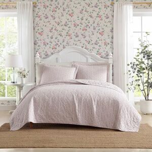Laura Ashley Full/Queen Quilt Set, Breathable Premium Cotton Bedding with Matching Sham(s), Super Soft Floral Bedding Essentials (Marta Stripe Pink, Full/Queen) Laura Ashley Full/Queen Quilt Set, Breathable Premium Cotton Bedding with Matching Sham(s), Super Soft Floral Bedding Essentials (Marta Stripe Pink, Full/Queen)