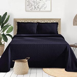 Superior Cotton Fleur De Lis Bedspread Set, Warm Blankets, All-Season Bedding, Bedroom Decor, Decorative Boho Medallion Coverlet, Includes 1 Bedspread, 1 Pillow Sham, Twin, Navy Blue Superior Cotton Fleur De Lis Bedspread Set, Warm Blankets, All-Season Bedding, Bedroom Decor, Decorative Boho Medallion Coverlet, Includes 1 Bedspread, 1 Pillow Sham, Twin, Navy Blue