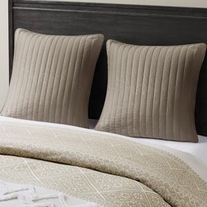 INK+IVY Bed Skirt & Sham, Cotton, Quilted Taupe - Bed Skirt & Sham INK+IVY Bed Skirt & Sham, Cotton, Quilted Taupe - Bed Skirt & Sham