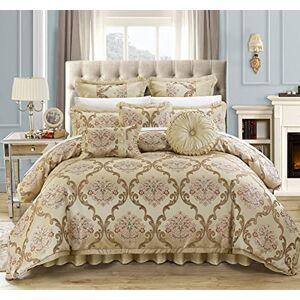 Chic Home Comforter Set and Pillows Ensemble, Beige, Queen Chic Home Comforter Set and Pillows Ensemble, Beige, Queen