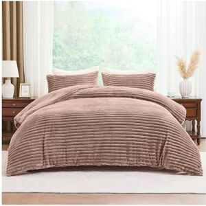 GC GAVENO CAVAILIA Ribbed Fleece Bedding Sets King Size 220x230 Cm Super Soft Polyester King Size Duvet Cover Sets With Pillow Cases Thermal Warm Cozy Fluffy Winter Quilt Cover Bed Set, Mink GC GAVENO CAVAILIA Ribbed Fleece Bedding Sets King Size 220x230 Cm Super Soft Polyester King Size Duvet Cover Sets With Pillow Cases Thermal Warm Cozy Fluffy Winter Quilt Cover Bed Set, Mink