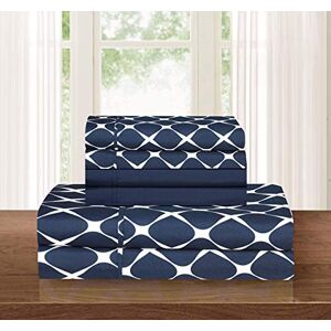 Elegant Comfort Luxury Softest and Coziest 6-Piece Bed Sheet Set, Wrinkle Resistant Milano Trellis Pattern 1500 Thread Count Egyptian Quality Coziest Bedding Set, King, Navy Blue Elegant Comfort Luxury Softest and Coziest 6-Piece Bed Sheet Set, Wrinkle Resistant Milano Trellis Pattern 1500 Thread Count Egyptian Quality Coziest Bedding Set, King, Navy Blue