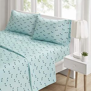 Intelligent Design Full Aqua Dogs Microfiber Bed Sheet Set - All Season Bedding Intelligent Design Full Aqua Dogs Microfiber Bed Sheet Set - All Season Bedding