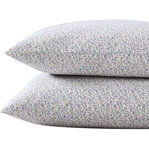 Laura Ashley Standard Pillowcase Set, Breathable Percale Cotton Bedding, Crisp & Cool Home Decor (Emogene Purple, 2 Piece) Laura Ashley Standard Pillowcase Set, Breathable Percale Cotton Bedding, Crisp & Cool Home Decor (Emogene Purple, 2 Piece)