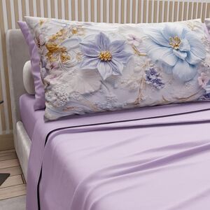 PETTI Artigiani Italiani Cotton Sheets with Pillowcases in Digital Print, Double Bed Linen, Full Bed Set, Floral 4 Lilac, 100% Made in Italy PETTI Artigiani Italiani Cotton Sheets with Pillowcases in Digital Print, Double Bed Linen, Full Bed Set, Floral 4 Lilac, 100% Made in Italy