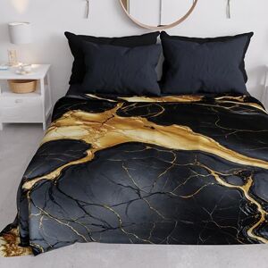 PETTI Artigiani Italiani - Spring-Summer Double Bed Bedspread Lightweight Blanket Double Bed Bed Sheets Black Gold Marble - Bedspread PETTI Artigiani Italiani - Spring-Summer Double Bed Bedspread Lightweight Blanket Double Bed Bed Sheets Black Gold Marble - Bedspread