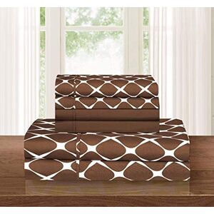 Elegant Comfort Luxury Softest and Coziest 6-Piece Bed Sheet Set, Wrinkle Resistant Milano Trellis Pattern-1500 Thread Count Egyptian Quality Microfiber Bedding Set, Queen, Chocolate Brown Elegant Comfort Luxury Softest and Coziest 6-Piece Bed Sheet Set, Wrinkle Resistant Milano Trellis Pattern-1500 Thread Count Egyptian Quality Microfiber Bedding Set, Queen, Chocolate Brown