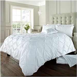 GC GAVENO CAVAILIA Pinch Pleated Super King Size Duvet Cover Sets- Geometric Pintuck Bedding- Polycotton Quilt Cover Set With Pillow Cases- White GC GAVENO CAVAILIA Pinch Pleated Super King Size Duvet Cover Sets- Geometric Pintuck Bedding- Polycotton Quilt Cover Set With Pillow Cases- White