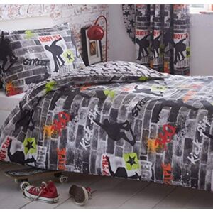 Price Right Home Kidz Club Teenagers Single Duvet Pillowcase Bed Cool Skateboards and Graffiti Quilt Cover Set In Grey-Tricks, Polyester-Cotton Price Right Home Kidz Club Teenagers Single Duvet Pillowcase Bed Cool Skateboards and Graffiti Quilt Cover Set In Grey-Tricks, Polyester-Cotton
