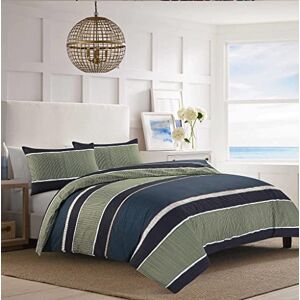 Kampala Hill Homespace Direct Nate Block Stripe Duvet Cover Set Bedding Olive Green/Navy Blue Super King Kampala Hill Homespace Direct Nate Block Stripe Duvet Cover Set Bedding Olive Green/Navy Blue Super King