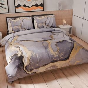 PETTI Artigiani Italiani Double Duvet Cover 250 x 200 cm, Microfibre Duvet Cover with Digital Print + 2 Pillowcases 50 x 80 cm Made in Italy Marble Grey PETTI Artigiani Italiani Double Duvet Cover 250 x 200 cm, Microfibre Duvet Cover with Digital Print + 2 Pillowcases 50 x 80 cm Made in Italy Marble Grey