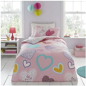 Pink Hearts Single Duvet Cover Set - Bedding Pink Hearts Single Duvet Cover Set - Bedding
