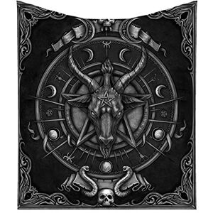 Nemesis Now Baphomet Triple Horn Sabbatic Goat Throw Blanket, Black, 160cm Nemesis Now Baphomet Triple Horn Sabbatic Goat Throw Blanket, Black, 160cm