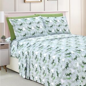 Elegant Comfort Luxury Soft Bed Sheets Holiday Pattern 1500 Premium Hotel Quality Microfiber Softness Wrinkle and Fade Resistant (6-Piece) Bedding Set, King, Plaid Moose Green Elegant Comfort Luxury Soft Bed Sheets Holiday Pattern 1500 Premium Hotel Quality Microfiber Softness Wrinkle and Fade Resistant (6-Piece) Bedding Set, King, Plaid Moose Green