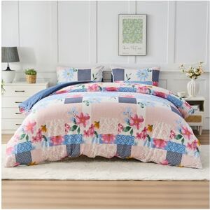 GC GAVENO CAVAILIA Flower Pattern King Size Duvet Cover Sets with Pillowcases Easy Care Floral Comforter Bedding Set Durable & Super Soft Polyester Lightweight Geometric Quilt Cover, Pink/Navy GC GAVENO CAVAILIA Flower Pattern King Size Duvet Cover Sets with Pillowcases Easy Care Floral Comforter Bedding Set Durable & Super Soft Polyester Lightweight Geometric Quilt Cover, Pink/Navy