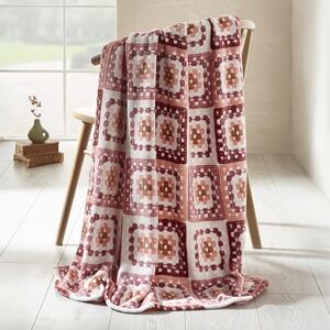 Catherine Lansfield Crochet Print 130x170cm Blanket Throw Pink Catherine Lansfield Crochet Print 130x170cm Blanket Throw Pink