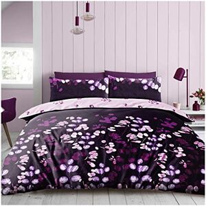 Super Dreamer 4PCs Complete Bed Set King Size, Botanical Duvet Cover With Fitted Sheet & Pillowcases, Reversible Quilt Covers, Purple, 714897 Super Dreamer 4PCs Complete Bed Set King Size, Botanical Duvet Cover With Fitted Sheet & Pillowcases, Reversible Quilt Covers, Purple, 714897